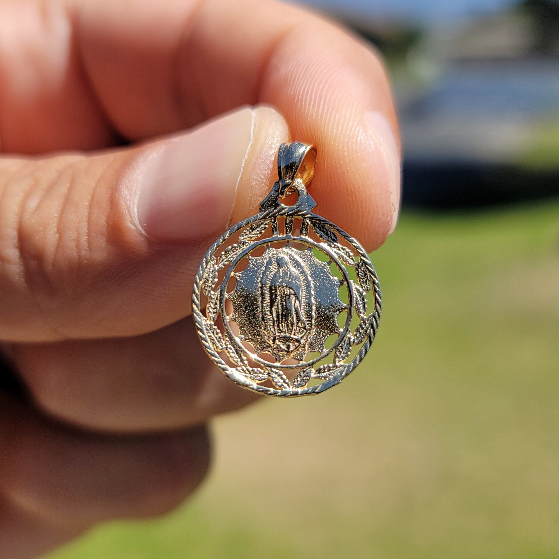 14K or 18K Gold Our Lady Guadalupe Pendant