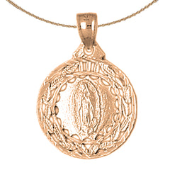 14K or 18K Gold Our Lady Guadalupe Pendant
