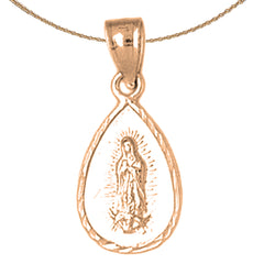 14K or 18K Gold Our Lady Guadalupe Pendant