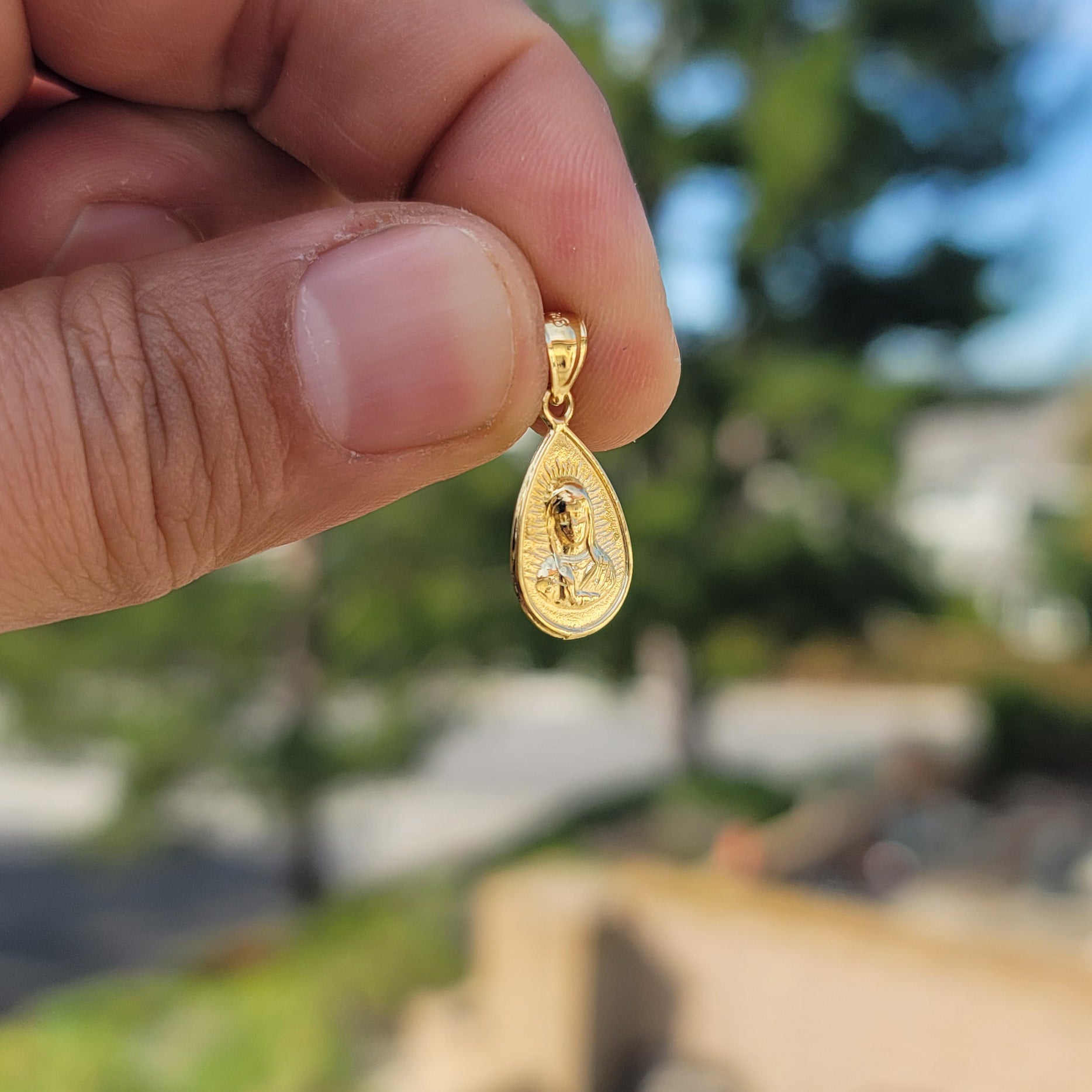 14K or 18K Gold Our Lady Guadalupe Pendant