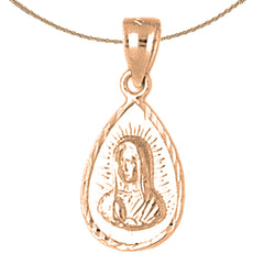 14K or 18K Gold Our Lady Guadalupe Pendant