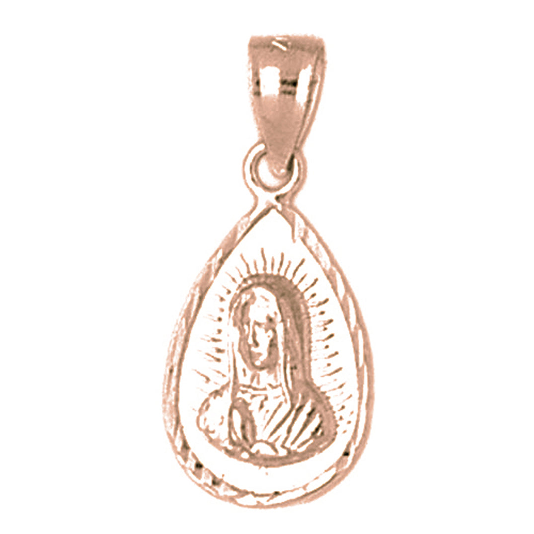 14K or 18K Gold Our Lady Guadalupe Pendant