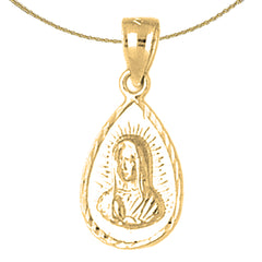 14K or 18K Gold Our Lady Guadalupe Pendant