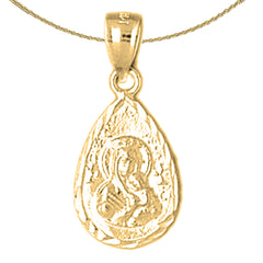 14K or 18K Gold Our Lady Guadalupe Pendant