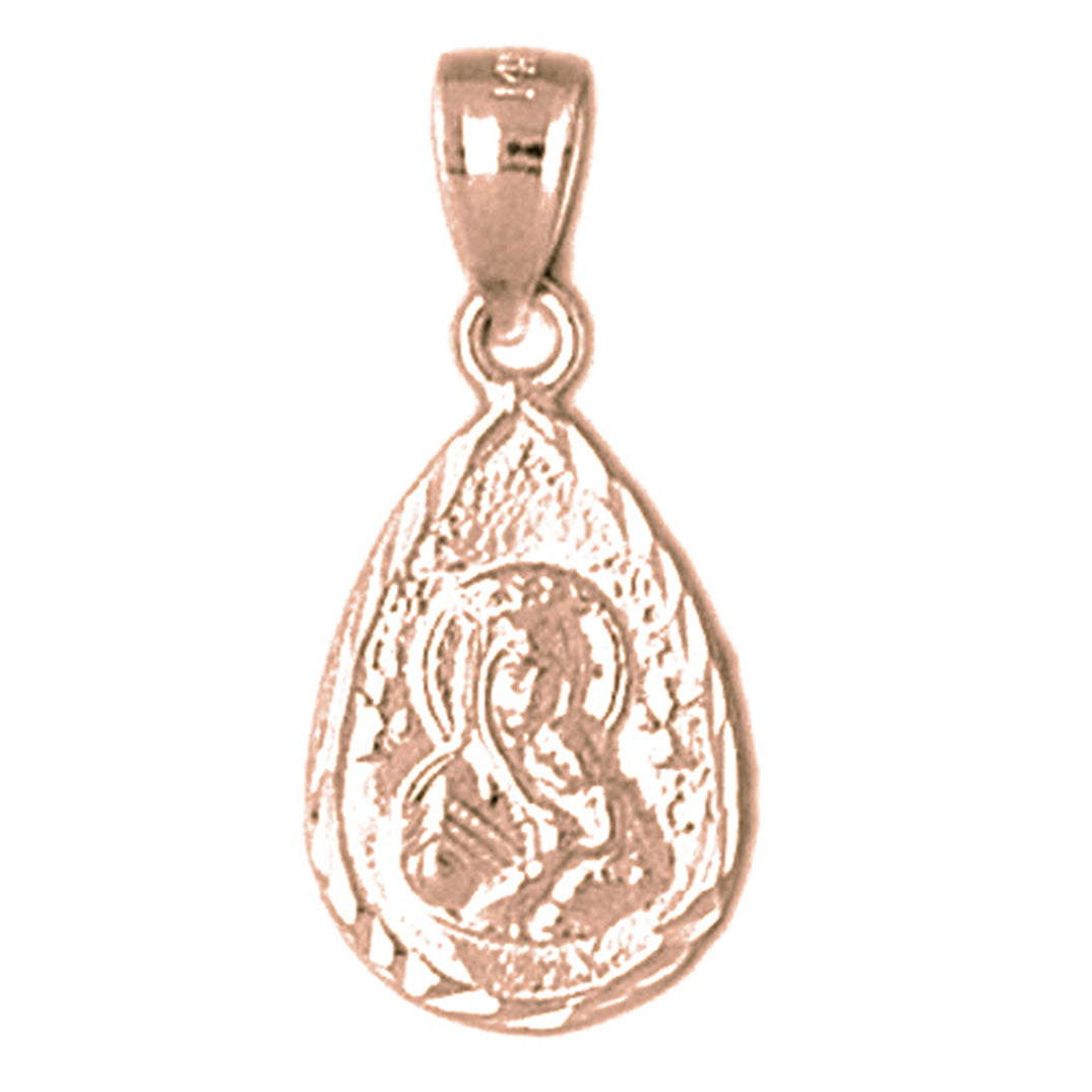 14K or 18K Gold Our Lady Guadalupe Pendant