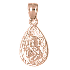 14K or 18K Gold Our Lady Guadalupe Pendant