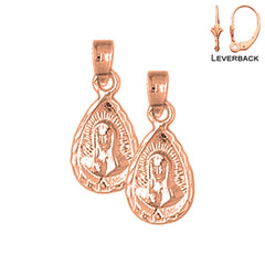 14K or 18K Gold Our Lady Guadalupe Earrings