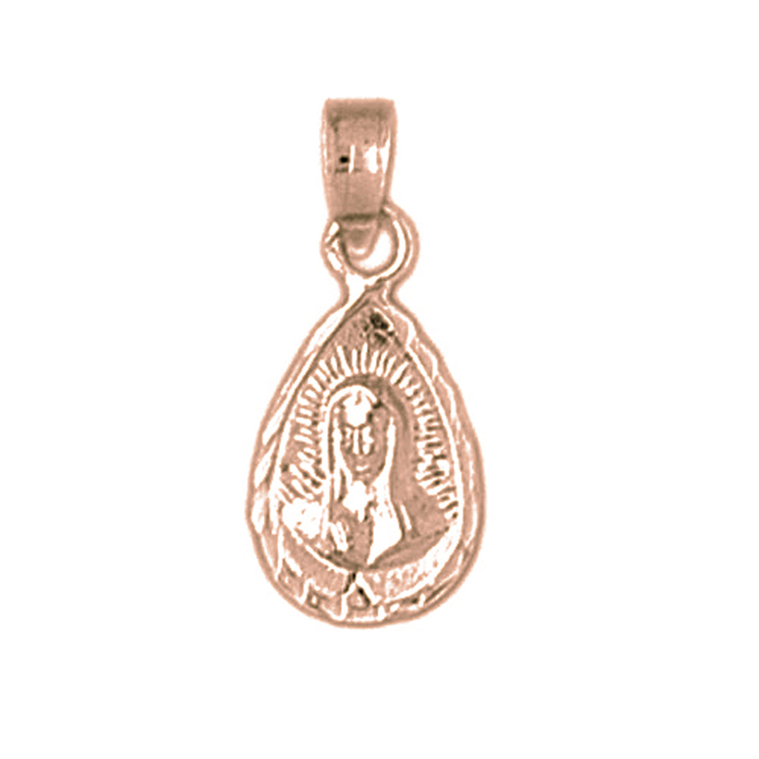 14K or 18K Gold Our Lady Guadalupe Pendant