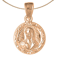 14K or 18K Gold Our Lady Guadalupe Pendant