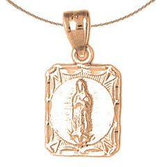 14K or 18K Gold Our Lady Guadalupe Pendant