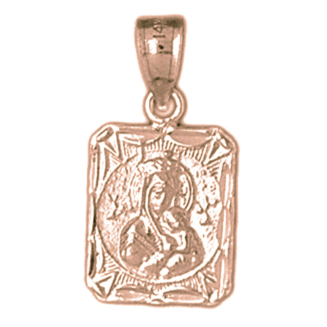 14K or 18K Gold Our Lady Guadalupe Pendant