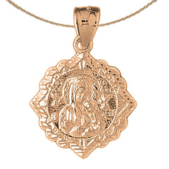 10K, 14K or 18K Gold Our Lady Guadalupe Pendant