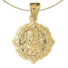 10K, 14K or 18K Gold Our Lady Guadalupe Pendant