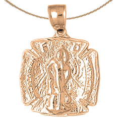 10K, 14K or 18K Gold Saint Florian Pendant