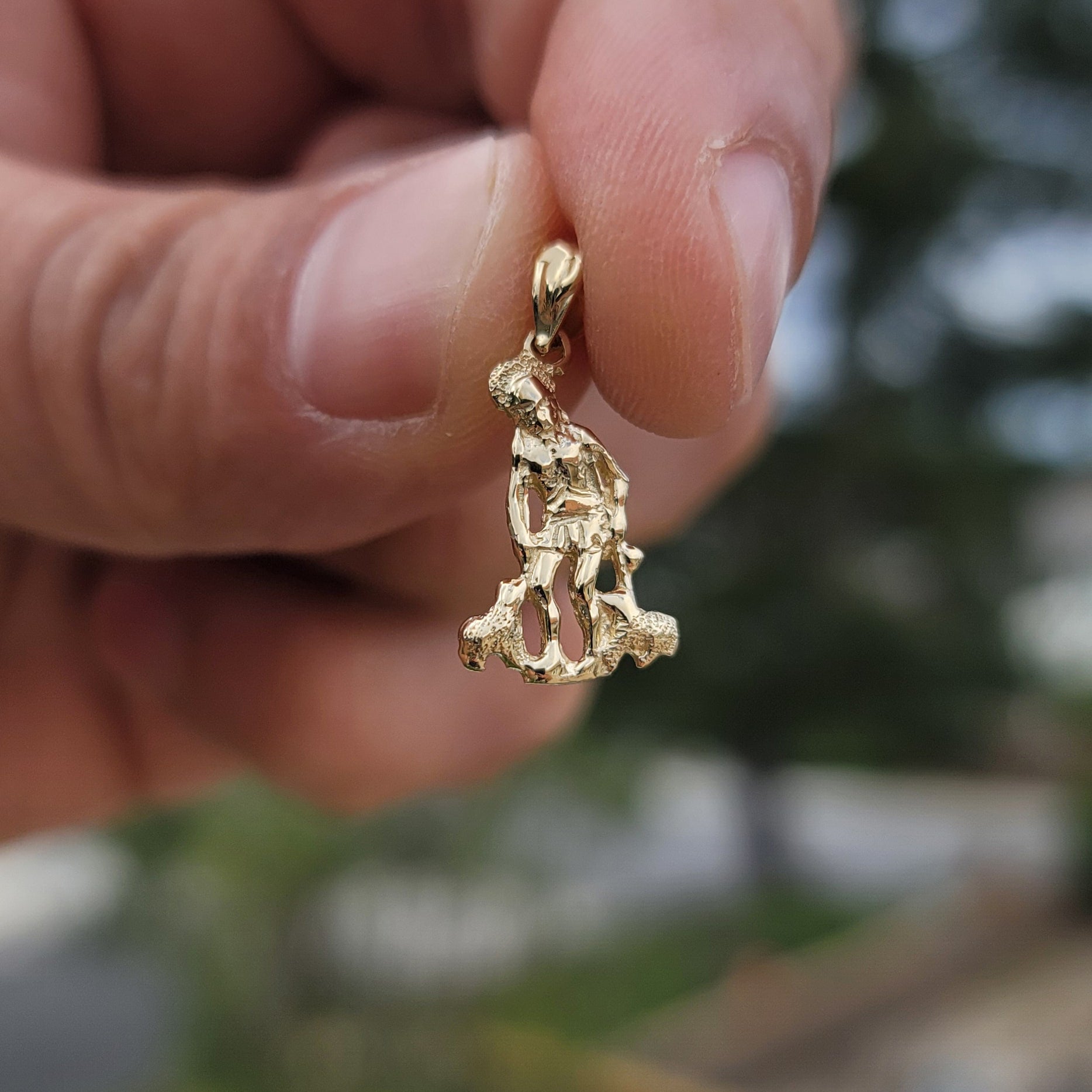 14K or 18K Gold Saint Lazarus Pendant