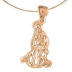 14K or 18K Gold Saint Lazarus Pendant
