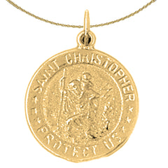 14K or 18K Gold Saint Christopher Pendant