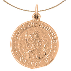 14K or 18K Gold Saint Christopher Pendant