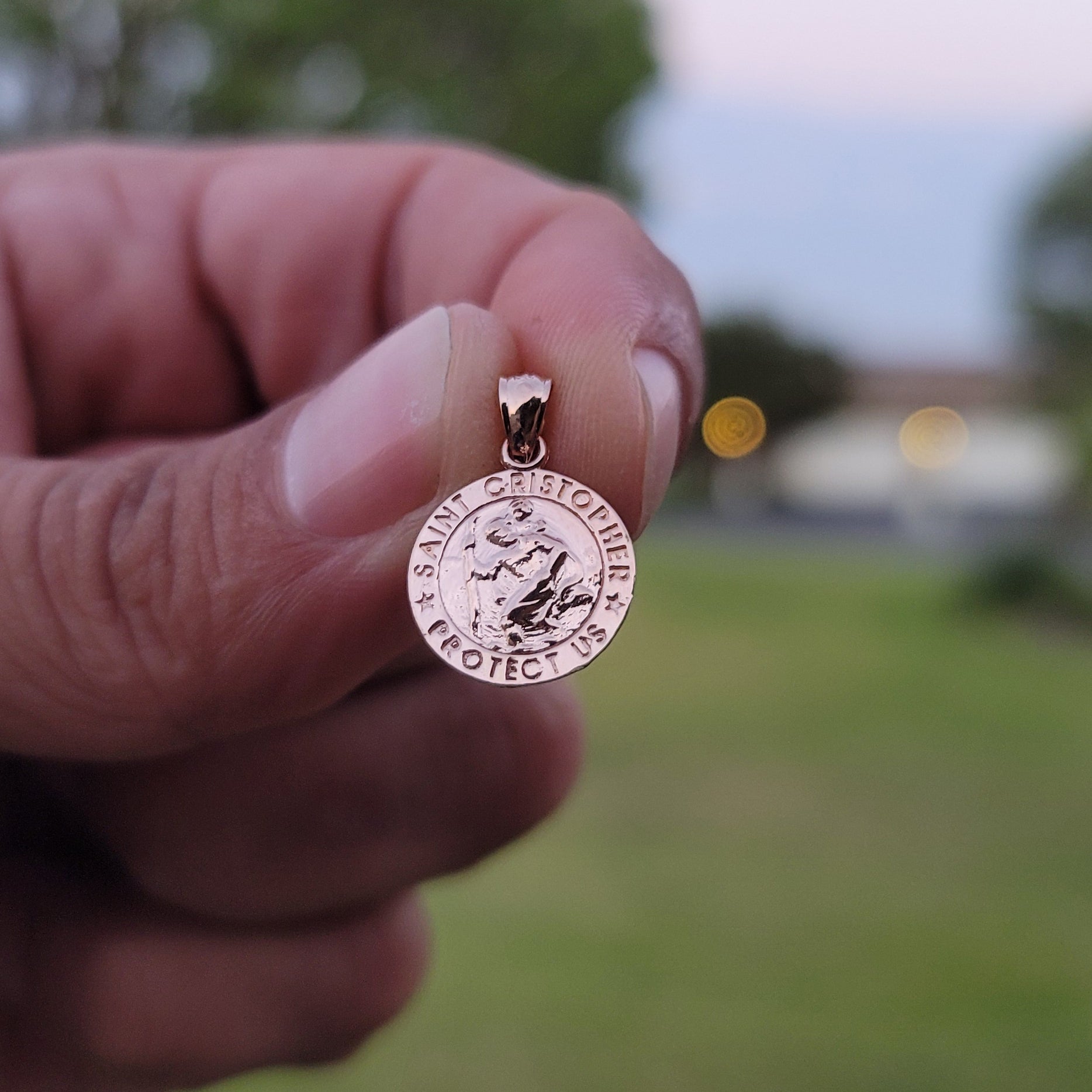 14K or 18K Gold Saint Christopher Pendant