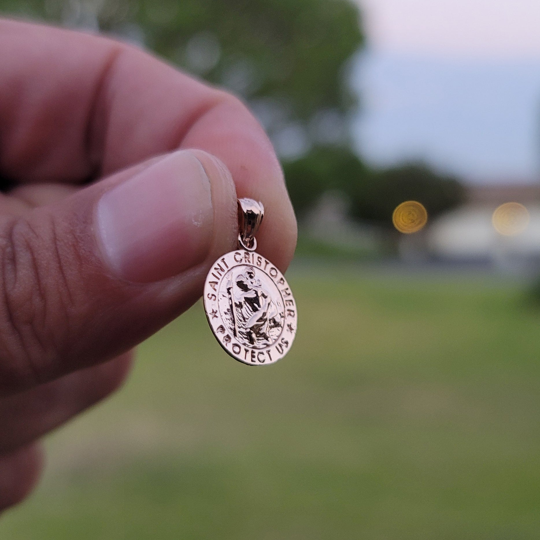 14K or 18K Gold Saint Christopher Pendant