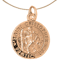 14K or 18K Gold Saint Christopher Pendant
