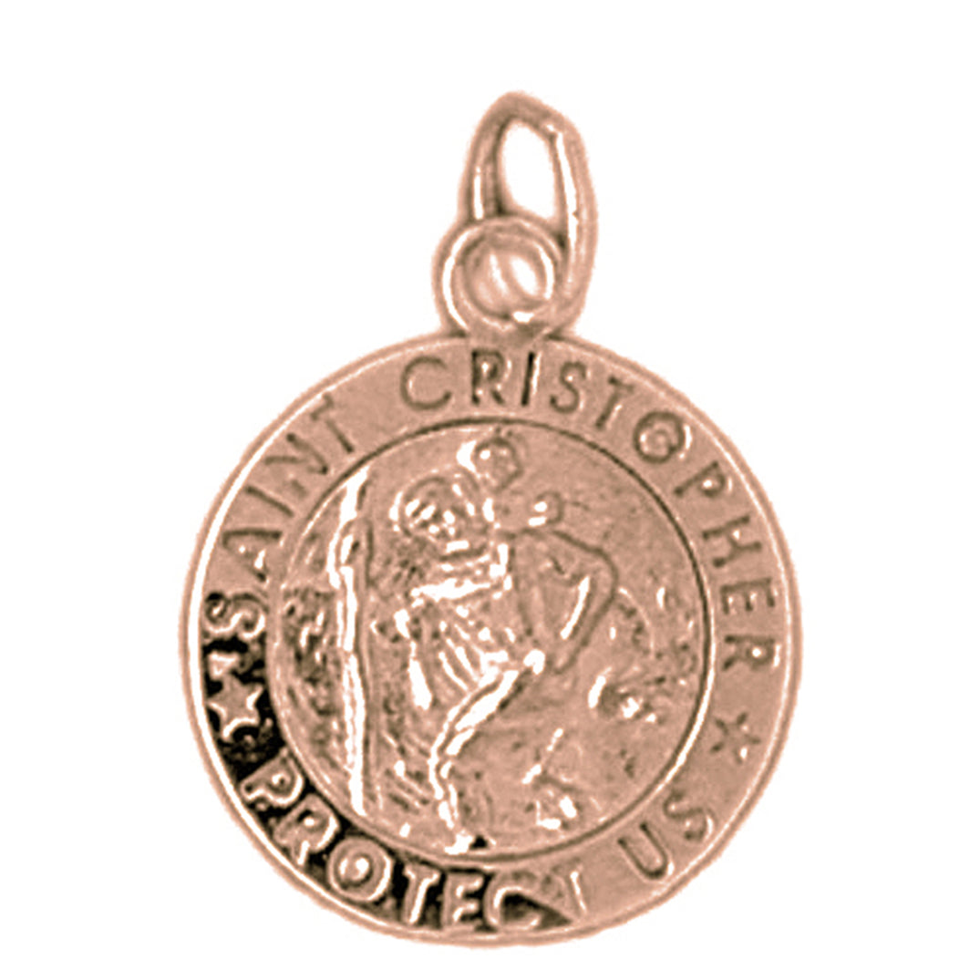 14K or 18K Gold Saint Christopher Pendant