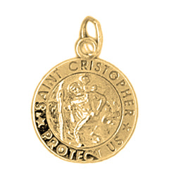 14K or 18K Gold Saint Christopher Pendant
