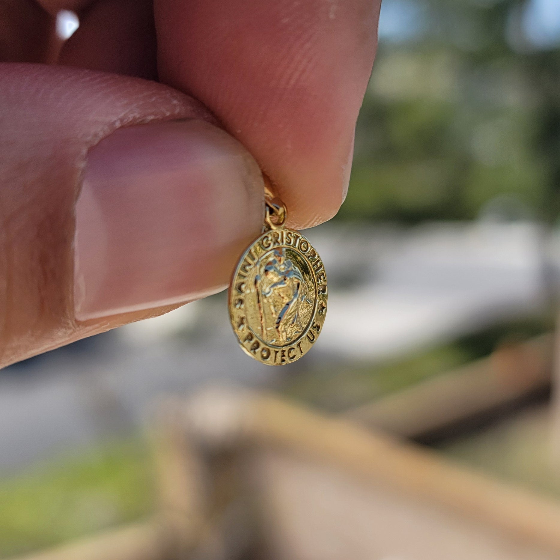 14K or 18K Gold Saint Christopher Pendant