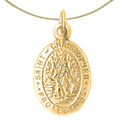 14K or 18K Gold Saint Christopher Pendant