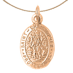 14K or 18K Gold Saint Christopher Pendant