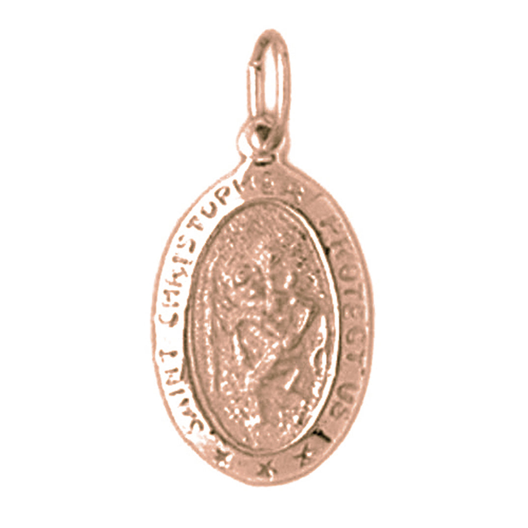14K or 18K Gold Saint Christopher Pendant
