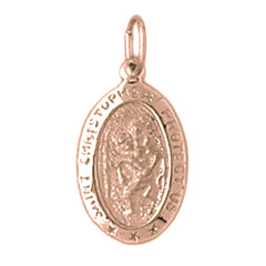 14K or 18K Gold Saint Christopher Pendant