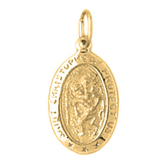 14K or 18K Gold Saint Christopher Pendant
