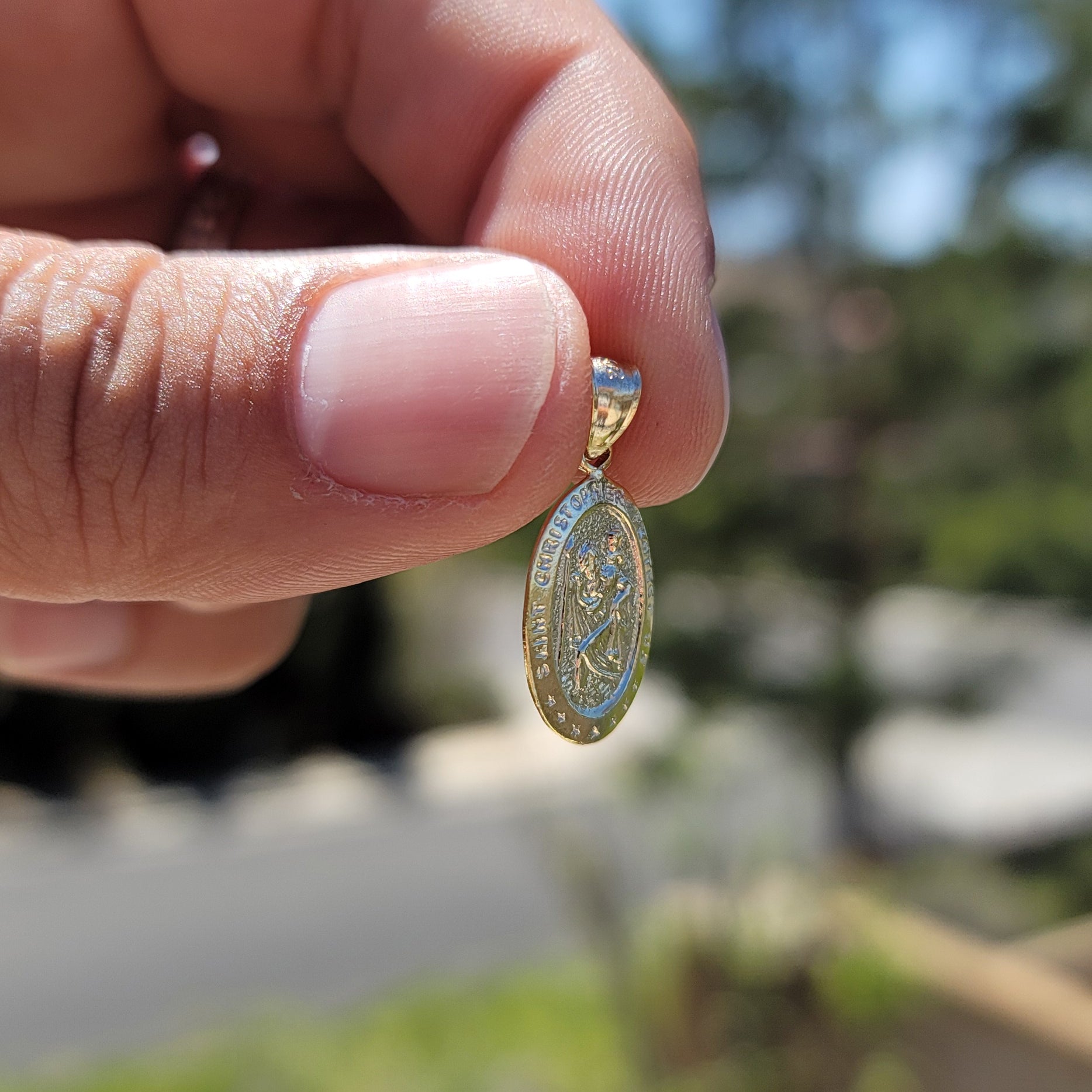 14K or 18K Gold Saint Christopher Pendant