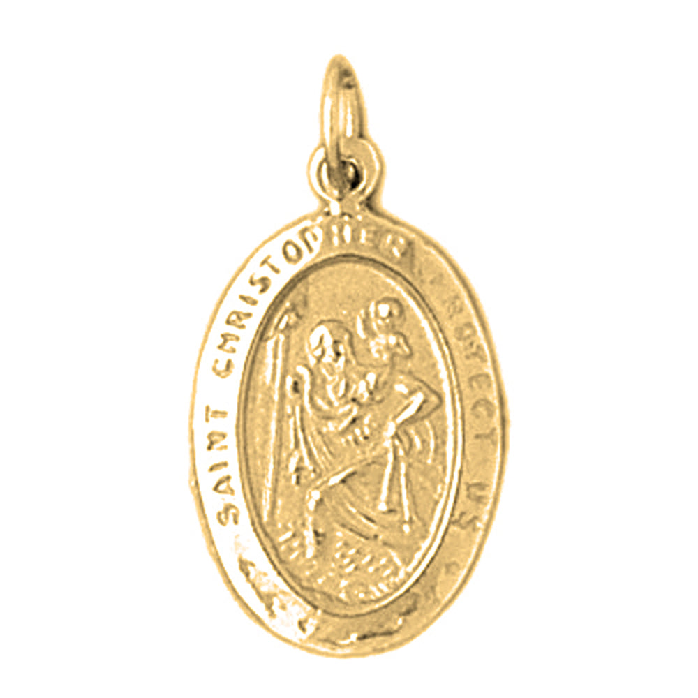 14K or 18K Gold Saint Christopher Pendant