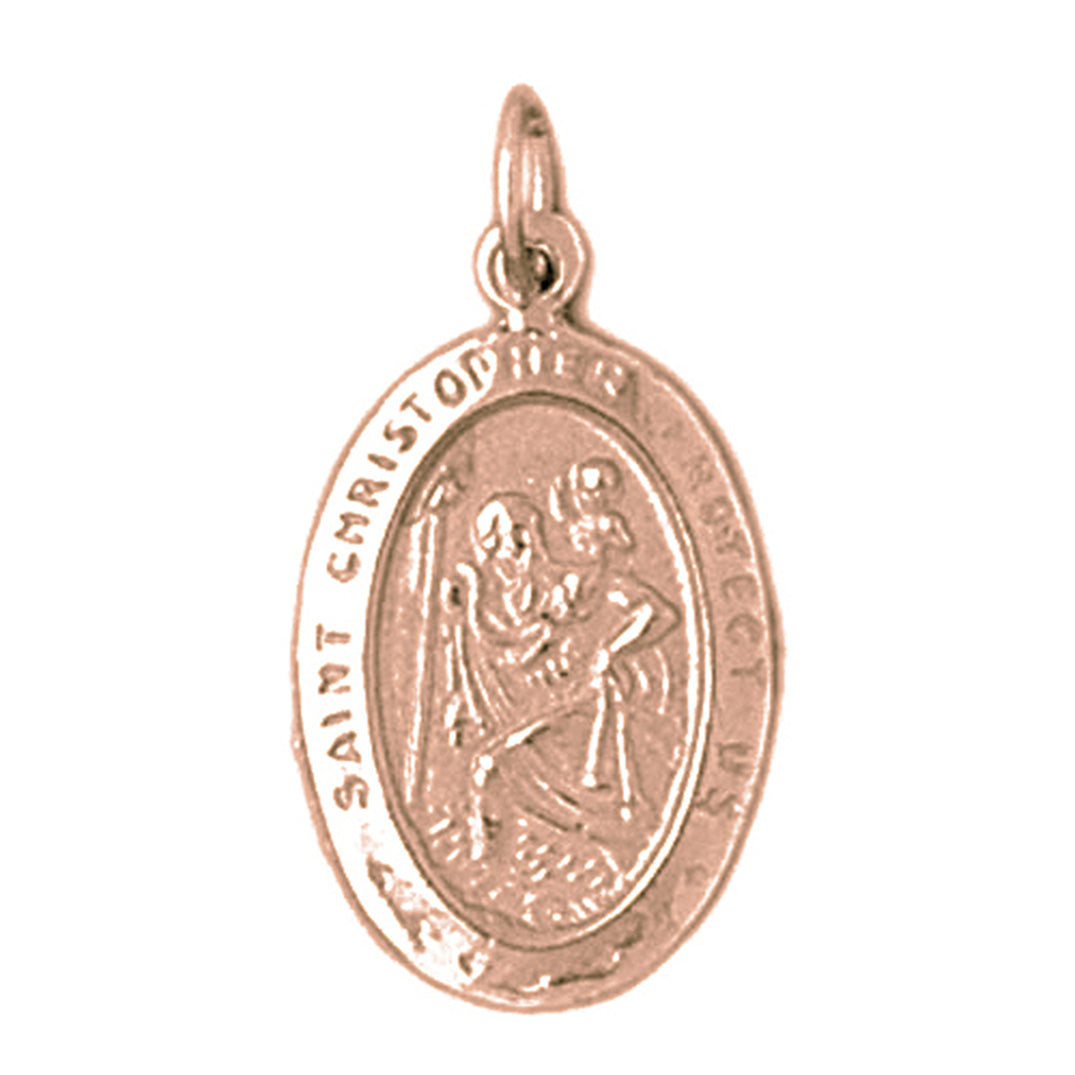 14K or 18K Gold Saint Christopher Pendant