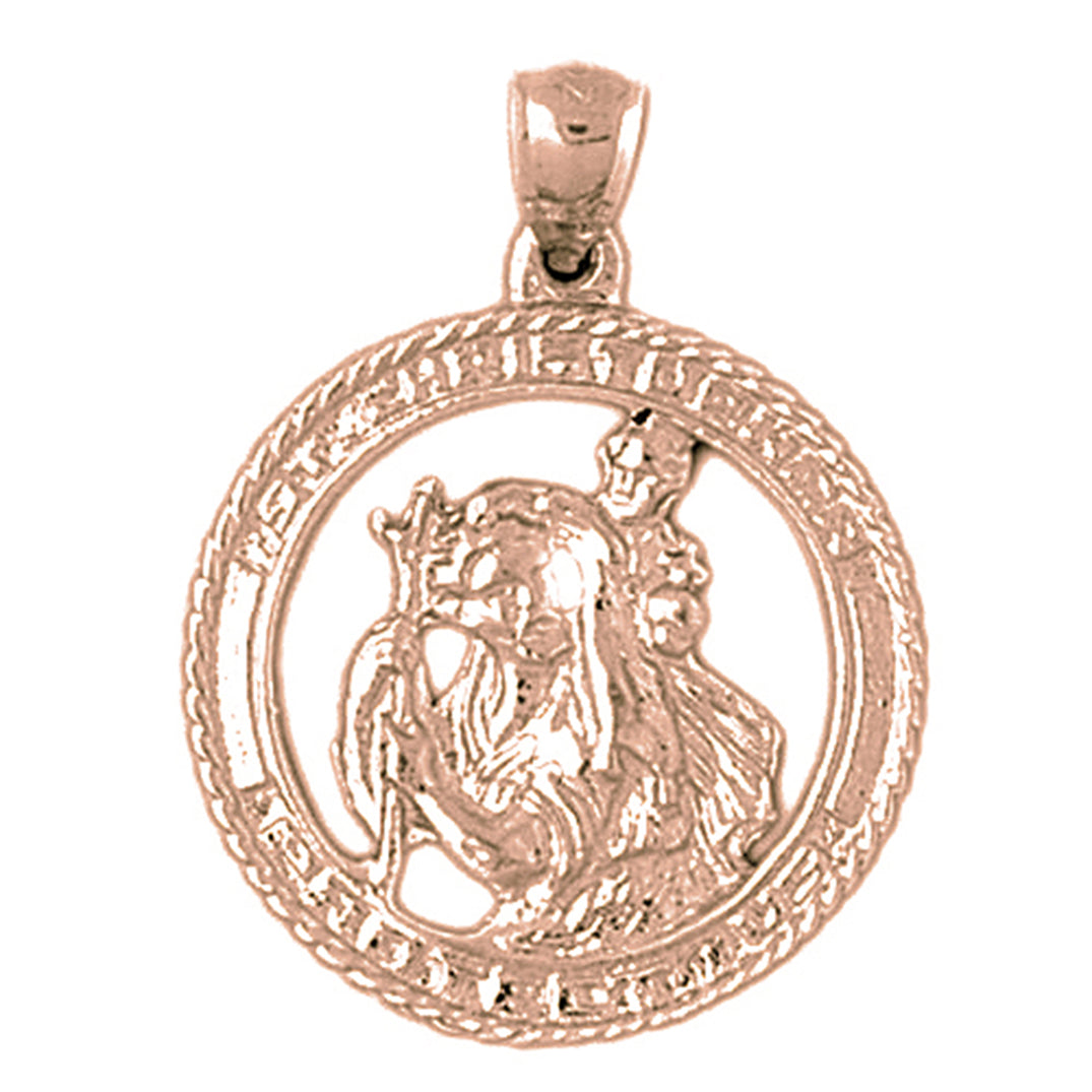 10K, 14K or 18K Gold Saint Christopher Pendant