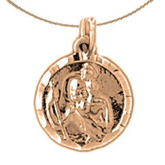 14K or 18K Gold Saint Christopher Pendant