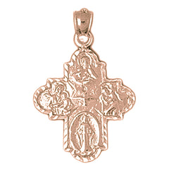 10K, 14K or 18K Gold 4-Way Cross Pendant