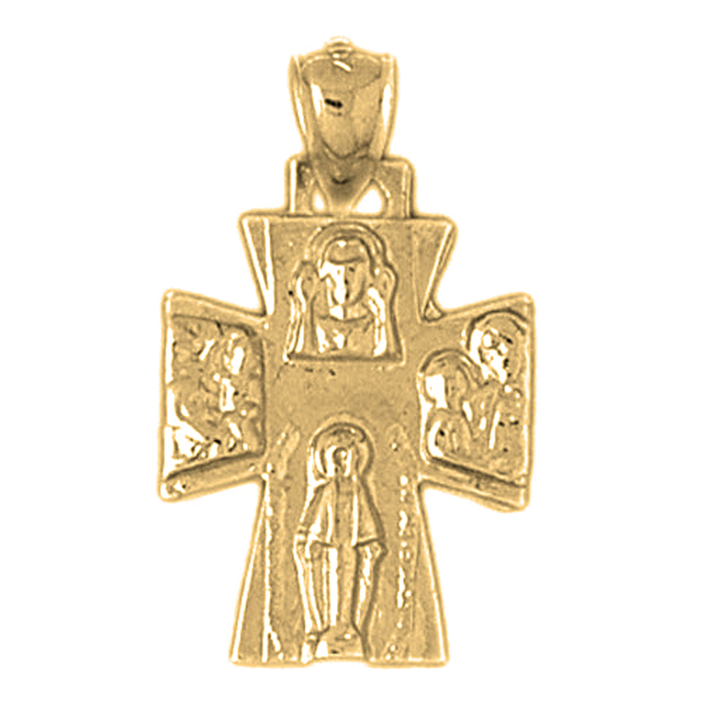 10K, 14K or 18K Gold 4-Way Cross Pendant