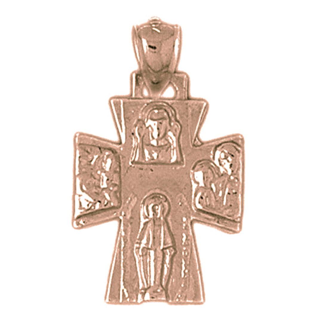 10K, 14K or 18K Gold 4-Way Cross Pendant