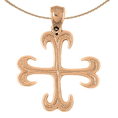 10K, 14K oder 18K Gold Croix Ancree Kreuzanhänger