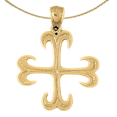 10K, 14K oder 18K Gold Croix Ancree Kreuzanhänger