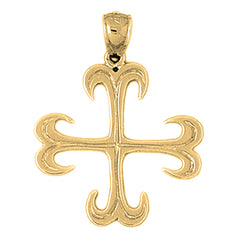 10K, 14K or 18K Gold Croix Ancree Cross Pendant