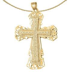 10K, 14K or 18K Gold Budded Cross Pendant
