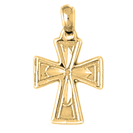 14K or 18K Gold Teutonic Cross Pendant