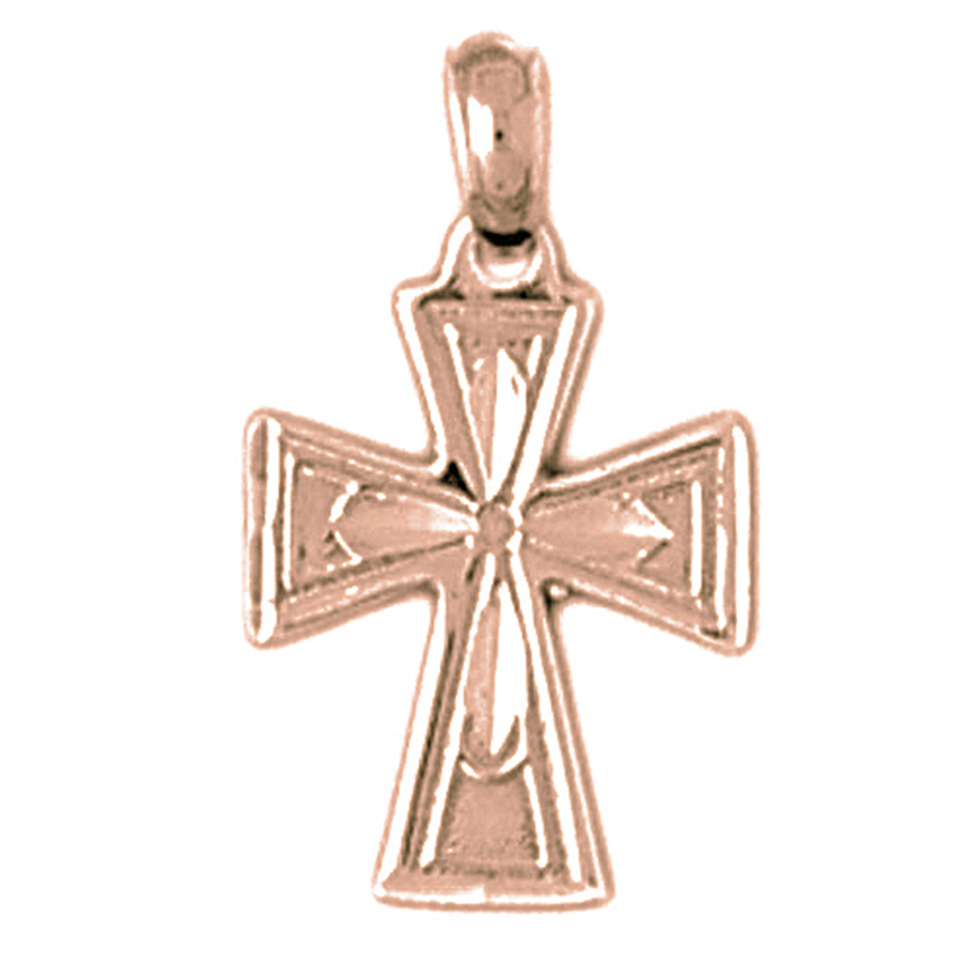 14K or 18K Gold Teutonic Cross Pendant