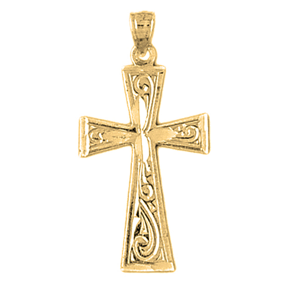 14K or 18K Gold Teutonic Cross Pendant