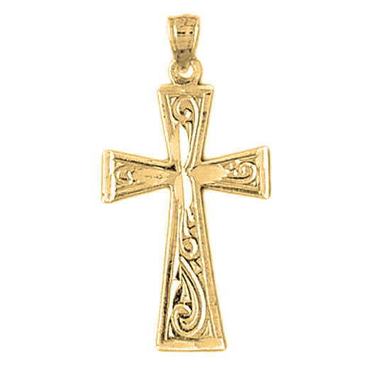 14K or 18K Gold Teutonic Cross Pendant