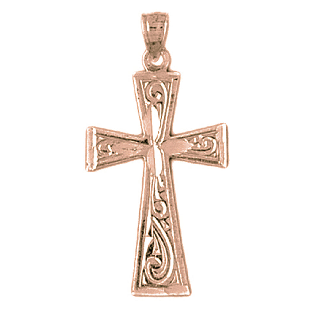 14K or 18K Gold Teutonic Cross Pendant